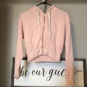 Light Pink Cropped Hoodie